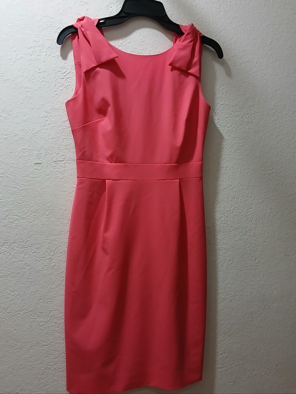 J crew wool size 0  Sleeveless Pink Bow-Shoulder Sheath Dress